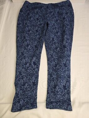 Chico's Zenergy Blue Paisley Print Slimming Legging Pants Size 3